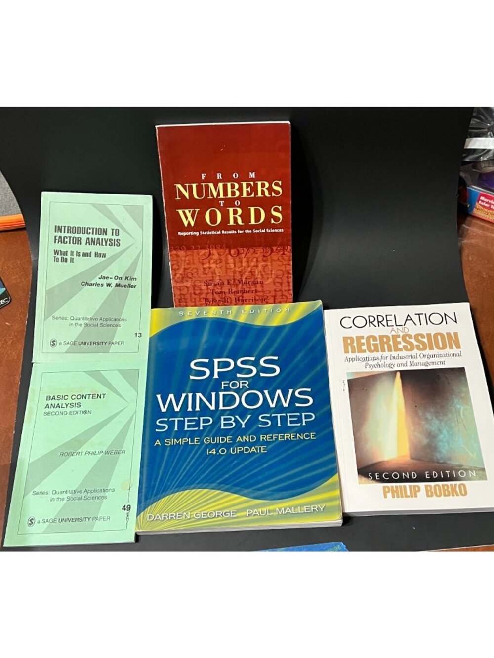 Lot of 5 Statistics Analysis Business Books SPSS Correlation Regression